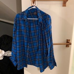 American Eagle prep fit flannel XL blue
